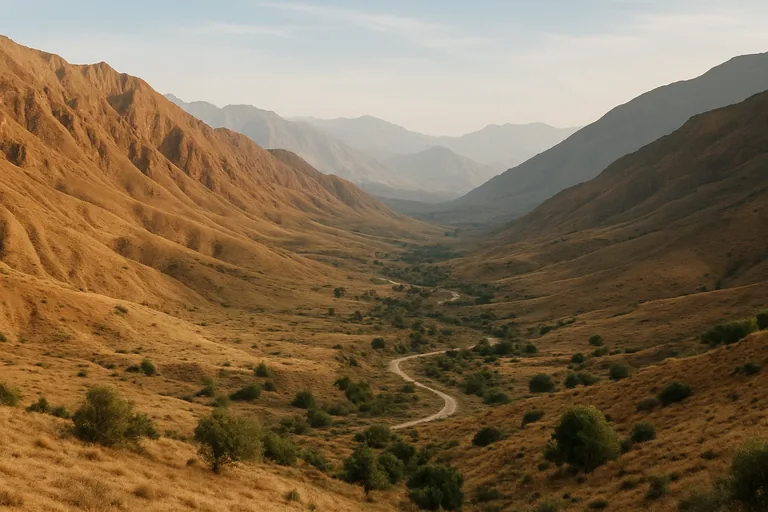 AI-generated landscape illustration inspired by Afghanistan