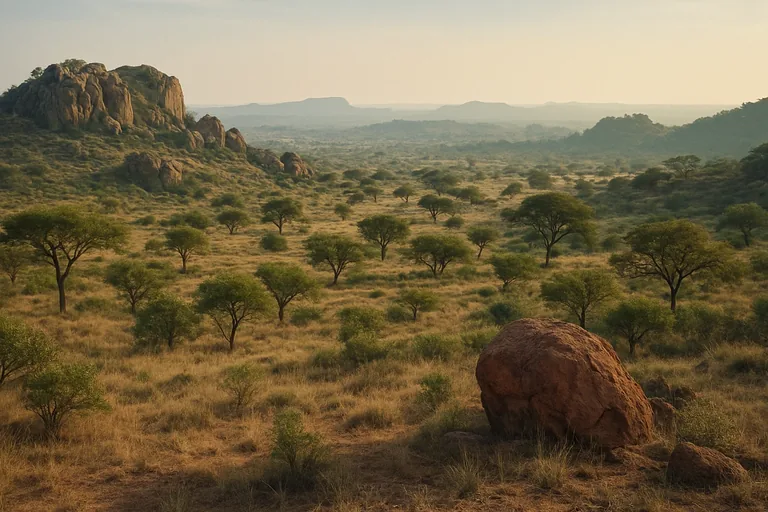 AI-generated landscape illustration inspired by Burkina Faso
