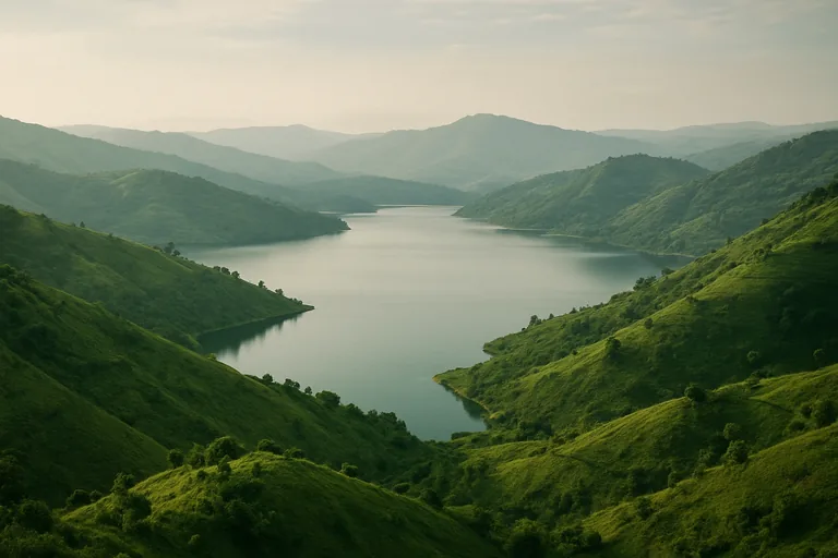 AI-generated landscape illustration inspired by Burundi