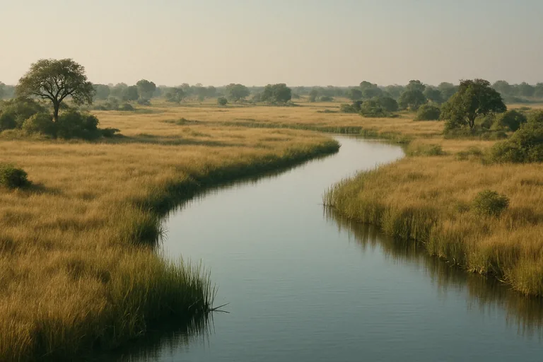 AI-generated landscape illustration inspired by Botswana