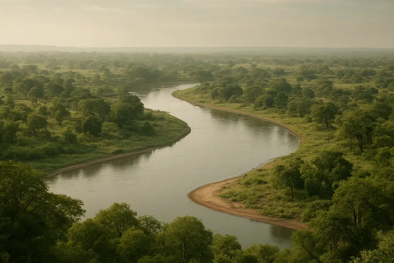 AI-generated landscape illustration inspired by Central African Republic