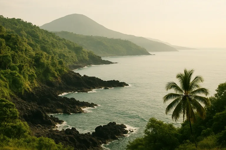 AI-generated landscape illustration inspired by Comoros
