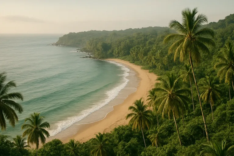 AI-generated landscape illustration inspired by Liberia