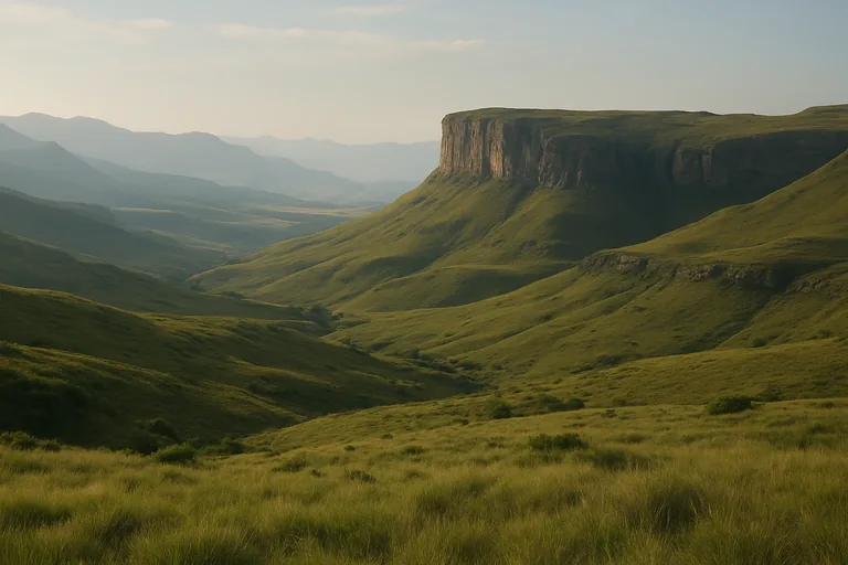 AI-generated landscape illustration inspired by Lesotho