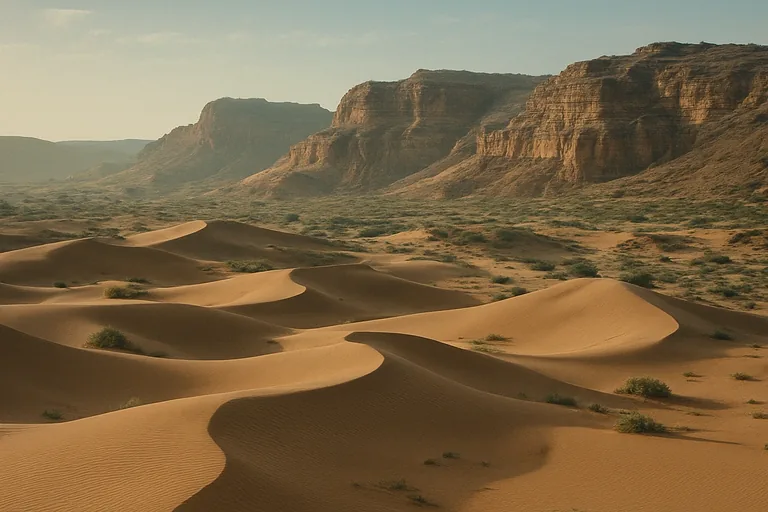 AI-generated landscape illustration inspired by Libya