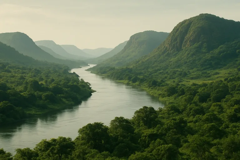 AI-generated landscape illustration inspired by Nigeria