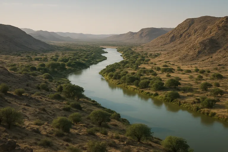 AI-generated landscape illustration inspired by Sudan