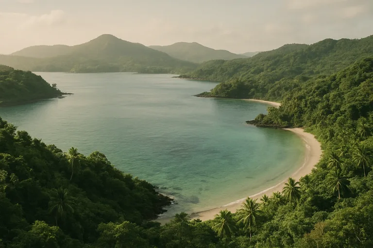 AI-generated landscape illustration inspired by Mayotte
